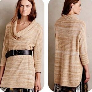 Anthro Field flower cowl neck oversized knit tunic size XS